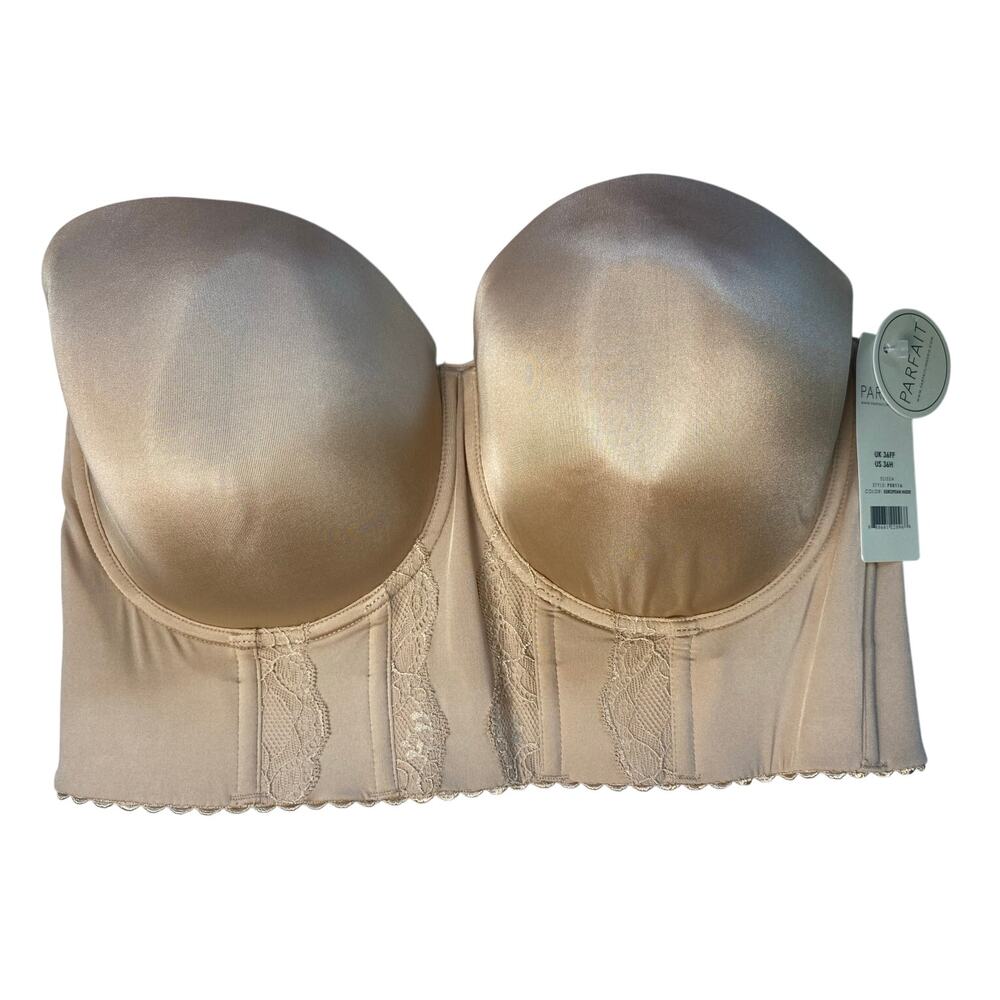 Parfait Nude Strapless Wide Band Bustier Bra Women's Size 36H NWT